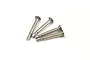 Four Kyosho metal shafts, each with a flanged head and stepped diameter, arranged on a white background.