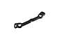 A black aluminium steering plate for Kyosho Inferno Neo RC cars, shown from a top-down angle against a white background.