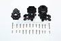 GPM Black Aluminium Front Portal Steering Hubs Set 4Pcs TRX4021-BK