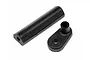 Black plastic antenna mount components for Maverick Strada RC car, including a cylindrical tube and a flat base piece.