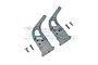 Two silver aluminium RC rear wing mounts with four small mounting screws, displayed against a white background with a GPM Racing logo watermark.