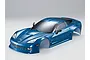 A metallic blue Killerbody 1/10 scale Corvette GT2 RC car body shell viewed from a high angle against a plain white background.