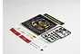 Killerbody 1/10 scale touring car engine accessory kit including a molded engine bay insert, plastic parts tree, decals, and mounting hardware.