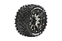 Louise 3.3" ST-Uphill Tyres on 0 Offset Black Rims - Glued Wheels 2Pcs L-T3313SB
