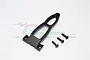 GPM Racing black aluminium front arm bulkhead brace with three included mounting screws on a white background.