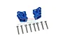 Two blue anodized aluminium rear linkage mounts labeled RL and RR with eight silver metal screws on a white background.