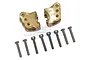 GPM Racing brass weighted rear linkage mounts for RC cars, including two mounts marked RL and RR with 24g weight and eight mounting screws.