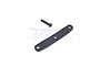 A black aluminium rear suspension arm pin brace and a single mounting screw from GPM Racing on a white background.