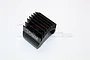 A black aluminium motor heat sink for RC cars with 30MM printed on the side, set against a white background.