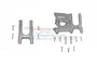 GPM Racing grey aluminium motor mount and chassis brace set with included screws, displayed on a white background.