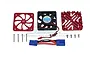 GPM Red Aluminium Motor Heat Sink w/ Cooling Fan MAKX018FAN-R