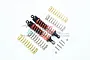 GPM black aluminium rear shock absorbers for Traxxas Rustler 4x4 with additional springs and mounting hardware.