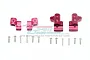 GPM Red Aluminium Front & Rear Body Post Stabilisers 4Pcs MAO201FRB-R