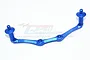 A blue anodized aluminium RC car body post mount by GPM Racing, featuring two vertical posts and a central mounting bar.