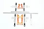 A set of GPM Racing RC sway bar upgrade parts including orange aluminum arms, steel sway bars, turnbuckles, screws, and a drill bit on a white background.