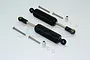Two black GPM Racing aluminium internal spring RC shock absorbers with mounting hardware on a white background.