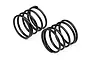Two black coil-over shock springs for an RC car, shown side-by-side against a white background.