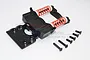 GPM Racing black aluminium front bumper set for Traxxas Craniac with orange springs and mounting screws.