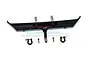 GPM Racing black aluminium rear bumper for RC cars, featuring a drop hitch, two D-rings, and mounting brackets against a white background.