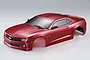 A pre-painted iron oxide red Killerbody 2011 Chevrolet Camaro RC car body shell on a plain white background.