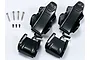 Killerbody bucket seat set for RC cars, including two black plastic seat components and seven small metal screws on a white background.