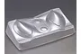 A clear, vacuum-formed plastic light bucket insert for a 1/7 scale RC Alfa Romeo 8C model.