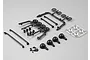 Killerbody 1/10 scale RC truck bed accent light kit parts on a grey background.