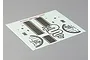 A Killerbody 1/10 scale decal sheet for the Alfa Romeo TZ3 Corsa featuring racing stripes, logos, and the Alfa Romeo serpent emblem.