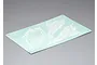 A rectangular sheet of white decals with abstract camouflage-like patterns on a light green backing paper, set against a plain grey background.