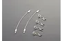 Killerbody 80mm metal body ropes and R-clips for RC car bodies on a grey background.