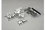 Killerbody 1/10 scale Lancia Delta HF Integrale 16V plastic parts set including chrome-plated and black plastic components on sprues.