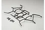 Killerbody 1/10 scale nylon anti-roll bar set for RC crawler, featuring black plastic roll cage components and small mounting hardware on a grey background.