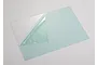 A rectangular sheet of clear Lexan polycarbonate with a protective blue film partially peeled back from one corner, set against a plain white background.