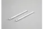 Two silver aluminium RC body mount posts for a Killerbody 1/10 1998 Mitsubishi Pajero Evo, shown against a plain grey background.