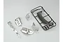 Killerbody 1/10 scale Alfa Romeo SZ plastic parts set including chrome-plated light buckets and a black plastic sprue frame.