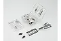 Killerbody 1/10 scale plastic parts set for 2010 Alfa Romeo Giulietta, including chrome-plated and black plastic components on sprues.