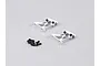 Two silver aluminium RC rear wing mounts with black screws on a light grey background.