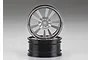 Two Killerbody 1.9-inch RC drift rims in silver and black, shown stacked against a plain grey background.