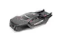 ARRMA 1/8 EXB Talion pre-painted black body shell with geometric patterns and Talion branding.