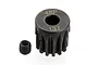 A black metal 13-tooth 48-pitch pinion gear with a small grub screw, shown against a white background.