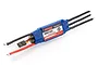 A Surpass Hobby 40A brushless electronic speed controller (ESC) with blue heat shrink, black and red power wires, and a receiver connector.