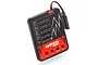A Surpass Hobby LED program card for RC electronic speed controllers, featuring a black and red interface with buttons and settings labels.