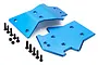 Rovan 5IVE-T Blue Aluminium Front & Rear Chassis Skid Plates w/ Mounting Hardware 87076B