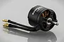 Surpass Hobby C4250 800Kv brushless motor with black casing and gold bullet connectors on a reflective white background.