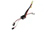 Hobbywing EzRun 18A sensorless brushless ESC with attached wiring, connectors, and power switch.