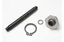 Traxxas primary shaft 1st speed set including a black metal shaft, circlip, washer, and a hexagonal gear component with a needle bearing.