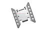 GPM Racing stainless steel centre gearbox skid plate for RC vehicles, shown with two mounting screws against a white background.