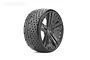 A single Jetko 1/8 scale GT Hot Dot tyre mounted on a black multi-spoke Claw rim against a white background.