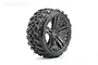 A single Jetko 3.3 inch Ex-King Cobra belted RC tyre mounted on a black multi-spoke Claw rim against a white background.