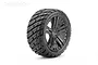 A single Jetko Ex-Rockform 3.3 inch belted RC tyre mounted on a black multi-spoke Claw rim against a white background.